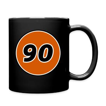 90 Logo - Tasse einfarbig - Schwarz - Rechts