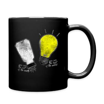 Salz der Erde Licht der Welt Zitat Bibel - Tasse einfarbig - Schwarz - Rechts