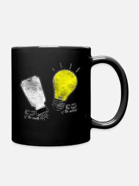 vintage Be These Salt and Light Christian Bible - Full Colour Mug - black