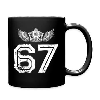 67 Number crown - Full Colour Mug - black - Right
