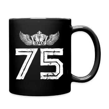 75 Number crown - Full Colour Mug - black - Right