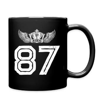 87 Number crown - Full Colour Mug - black - Right
