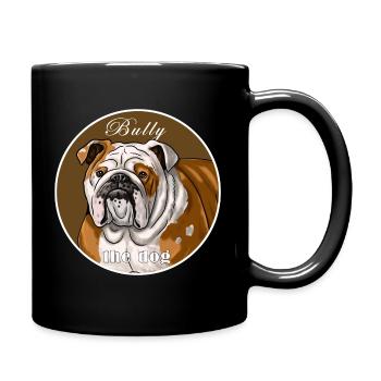 English Bulldog T-shirt. BULLY the dog. - Full Colour Mug - black - Right