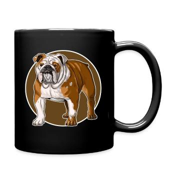 English Bulldog T-shirt. BULLY the dog. - Full Colour Mug - black - Right