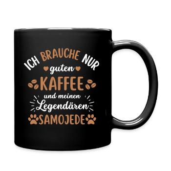 Samojede Kaffee Hund Cafe - Tasse einfarbig - Schwarz - Rechts