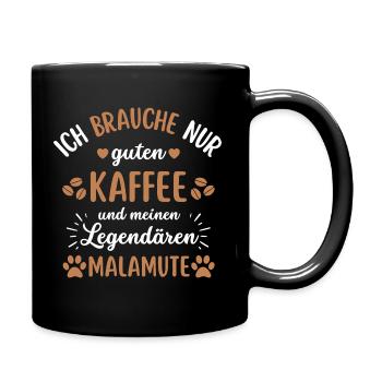 Malamute Kaffee Hund Cafe - Tasse einfarbig - Schwarz - Rechts