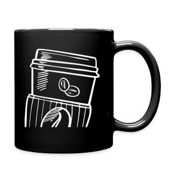 Kaffeebecher Coffee To Go - Tasse einfarbig - Schwarz - Rechts