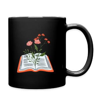 Fleurs poussant à partir du livre - Mug uni - noir - Droite