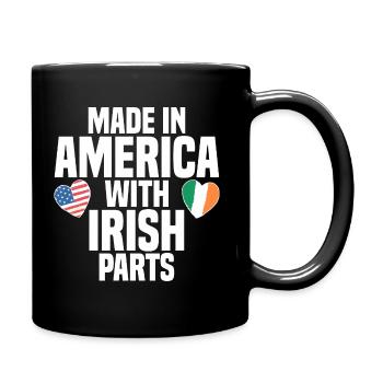 MADE IN AMERICA WITH IRISH PARTS - Full Colour Mug - black - Right