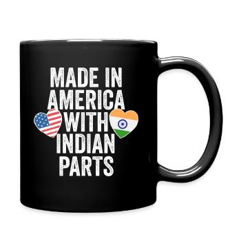 FABRIQUÉ EN AMÉRIQUE AVEC DES PIÈCES INDIENNES - Mug uni - noir - Droite