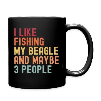 Pêche Pêche pour Beagle Dog Lovers rétro - Mug uni - noir - Droite