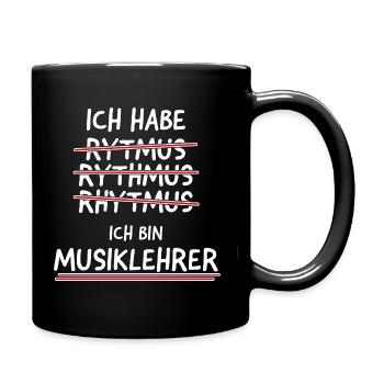 Musiklehrer Geschenk Musiker Instrument lernen - Tasse einfarbig - Schwarz - Rechts