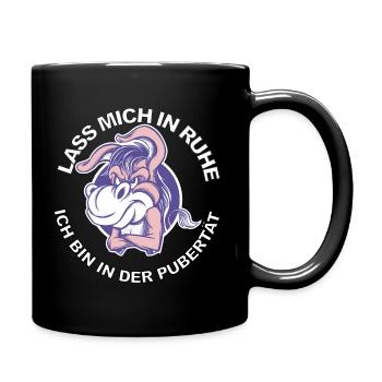 Lass mich in Ruhe Ich bin in der Pubertät - Tasse einfarbig - Schwarz - Rechts