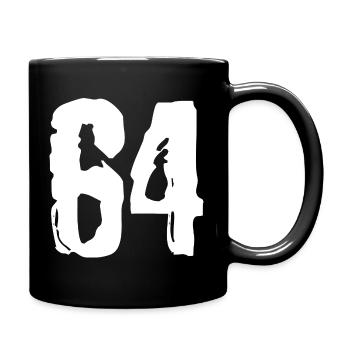 64 Zahl Trikot - Tasse einfarbig - Schwarz - Rechts