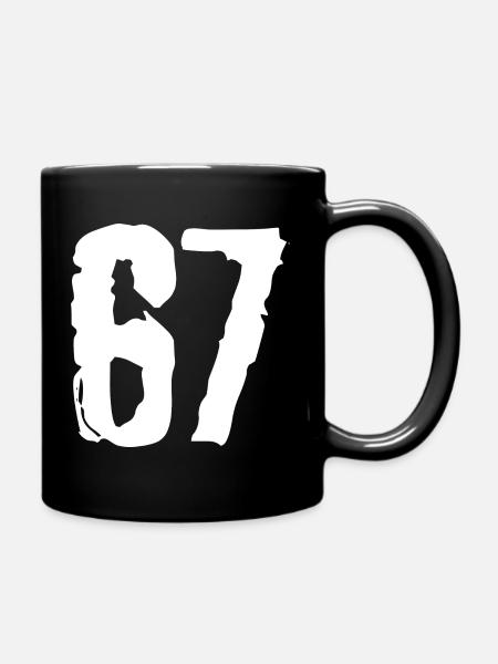 67 Zahl Trikot - Tasse einfarbig - Schwarz