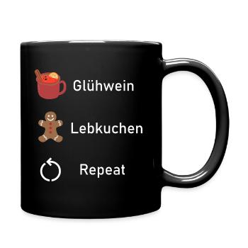 MULLED WINE GINGERBREAD REPEAT - Full Colour Mug - black - Right