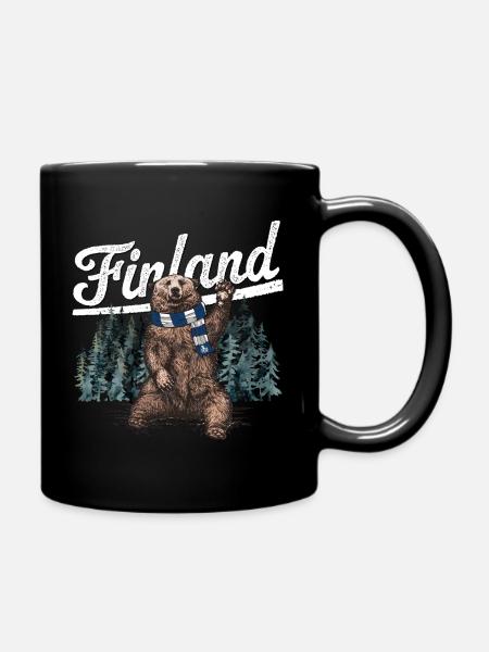 Finnland - Bär und Schal - Finland - Tasse einfarbig - Schwarz