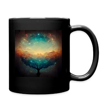 Baum des Universums - Tasse einfarbig - Schwarz - Rechts