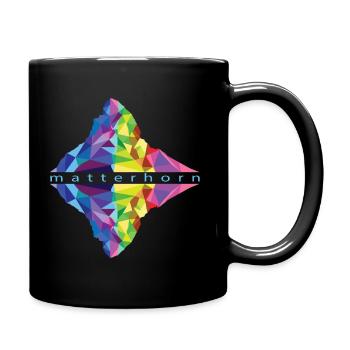 Matterhorn colored blue font reflected - Full Colour Mug - black - Right