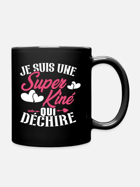 Je suis une Super kiné qui déchire - Mug uni - noir