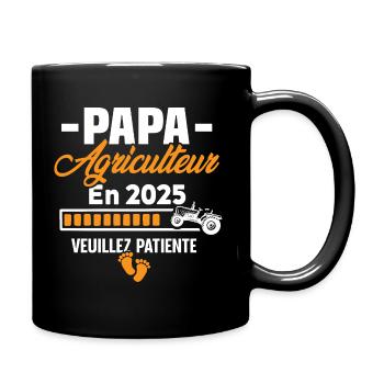 2025 Papa Agriculteur Agriculture Bébé Naissance - Mug uni - noir - Droite