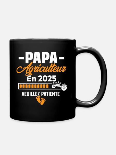 2025 Papa Agriculteur Agriculture Bébé Naissance - Mug uni - noir