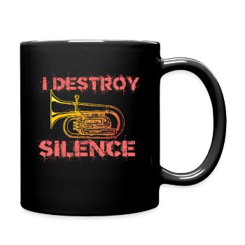 Je détruis le tuba silence - Mug uni - noir - Droite