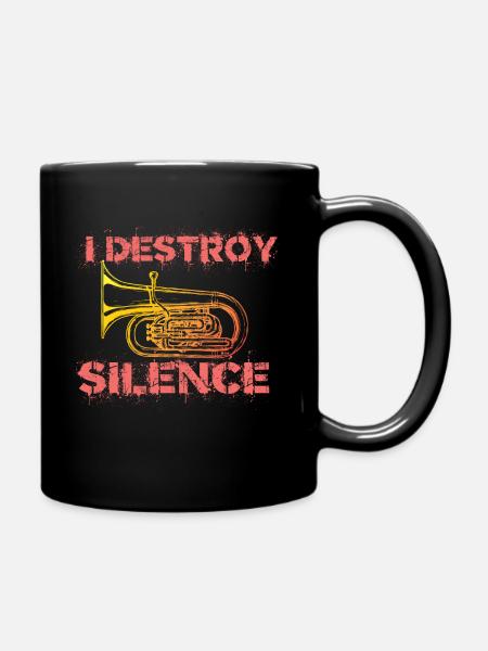 I destroy silence tuba - Full Colour Mug - black