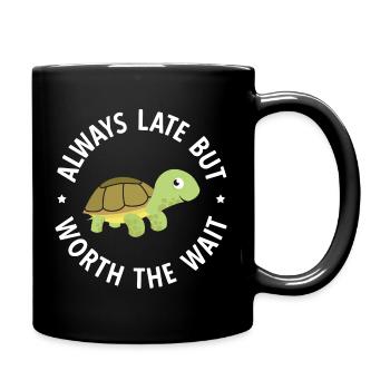 Schildkröten - Tasse einfarbig - Schwarz - Rechts