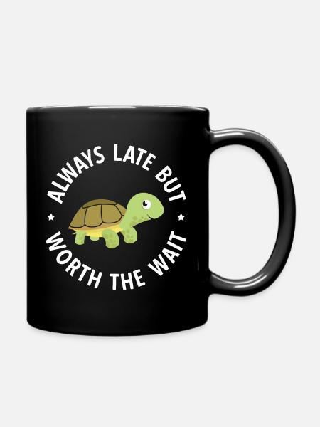 Schildkröten - Tasse einfarbig - Schwarz