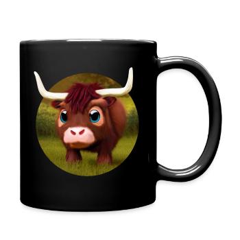 Baby water buffalo - Full Colour Mug - black - Right
