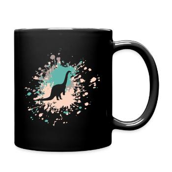 Brontosaurus Color Splash - Full Colour Mug - black - Right