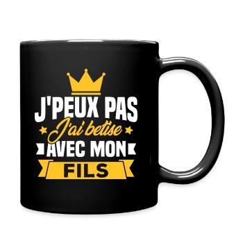 Ich kann nicht mit meinem Sohn wetten - Tasse einfarbig - Schwarz - Rechts