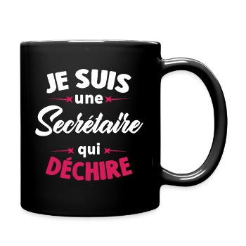 Je suis une secrétaire qui déchire - Mug uni - noir - Droite