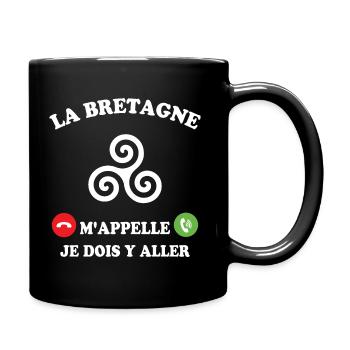 La bretagne m'appelle humour breton homme - Mug uni - noir - Droite