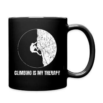 Climbing Is My Therapy Boulderer Kletterer - Tasse einfarbig - Schwarz - Rechts