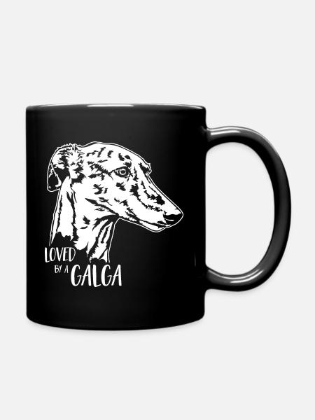 Amado por un GALGA Perro Eslogan Galgos Wilsigns - Taza monocolor - negro