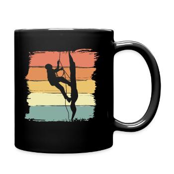 Klettern retro vintage - Tasse einfarbig - Schwarz - Rechts