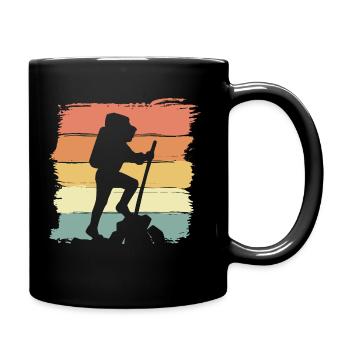 Wandern Trekking retro - Tasse einfarbig - Schwarz - Rechts
