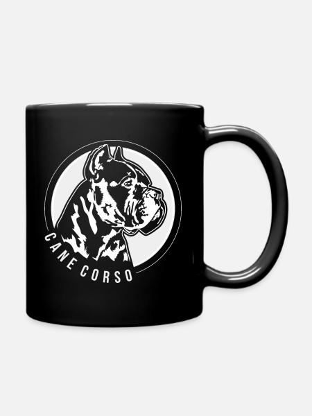 CANE CORSO Hunde Portrait Hund Wilsigns - Tasse einfarbig - Schwarz