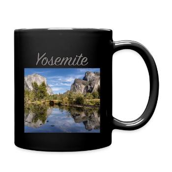 Yosemite Fluss - Tasse einfarbig - Schwarz - Rechts