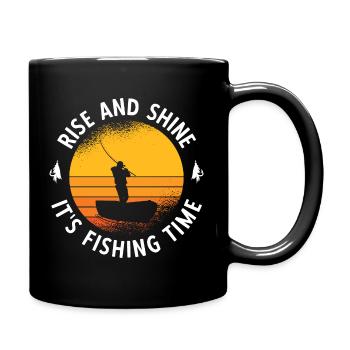 Angler Spruch zum Angeln Angel - Tasse einfarbig - Schwarz - Rechts