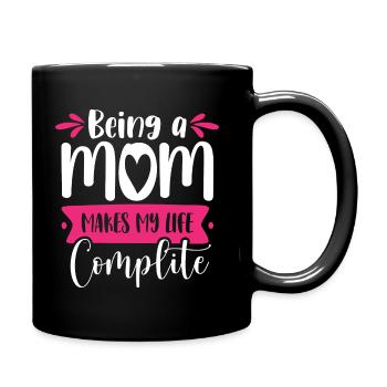 Being a mother completes me - Full Colour Mug - black - Right