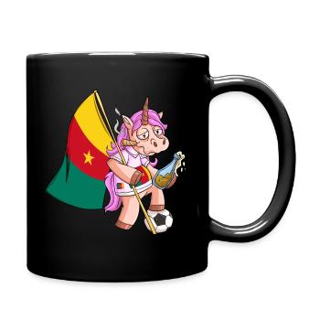 Party Einhorn Kamerun - Tasse einfarbig - Schwarz - Rechts