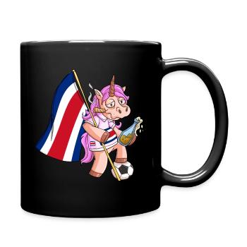 Costa Rica Party Einhorn - Tasse einfarbig - Schwarz - Rechts