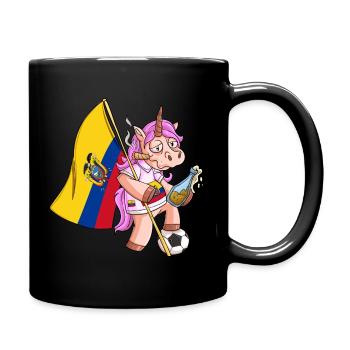 Ecuador Party Einhorn - Tasse einfarbig - Schwarz - Rechts
