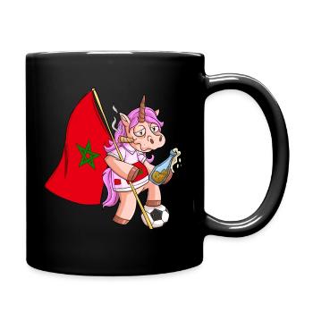 Marokko Party Einhorn - Tasse einfarbig - Schwarz - Rechts