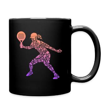 Padel Spieler Symbole Mädchen Padel Tennis - Tasse einfarbig - Schwarz - Rechts