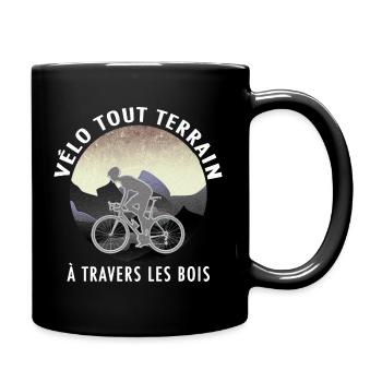 Vélo tout terrain à travers les bois - Mug uni - noir - Droite
