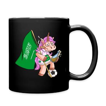 Saudi-Arabien Party Einhorn - Tasse einfarbig - Schwarz - Rechts